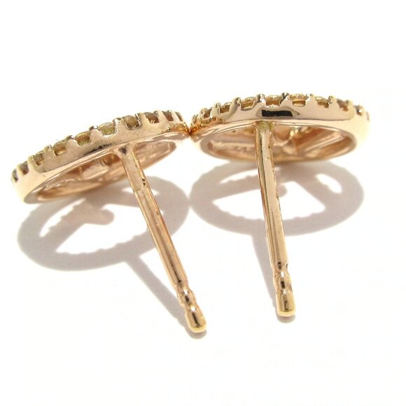 Auth FENDI F is FENDI - Rose Gold Clear Hardware Zirconia 1***** Earrings - Picture 3 of 7